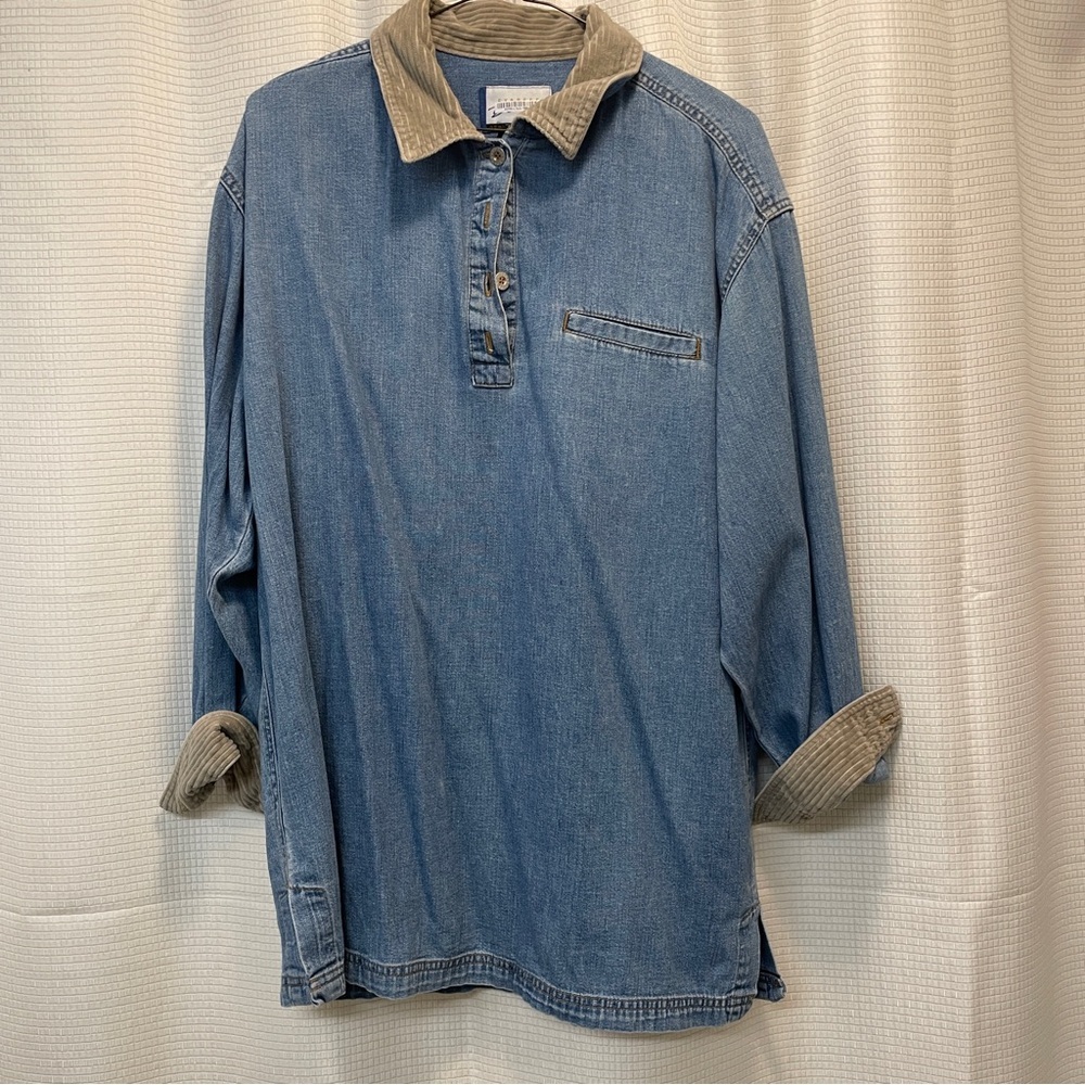 Vintage 90s Express blues Denim Shirt Small​